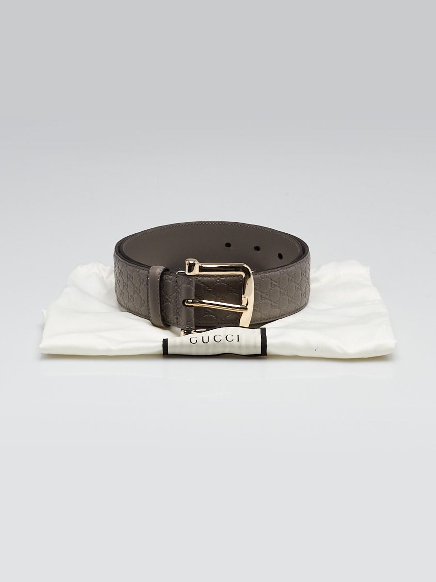 Gucci Grey Micro Guccissima Embossed Leather Belt Size 80/32  display picture 1