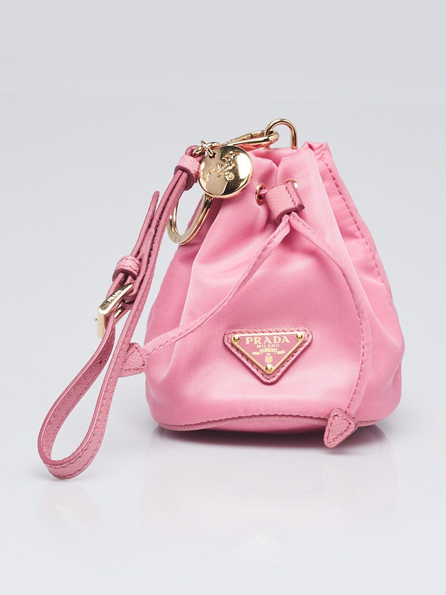 Prada Peony Pink Tessuto Re-Nylon and Saffiano Leather Mini Icon