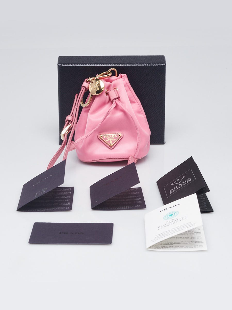 Prada Peony Pink Tessuto Re-Nylon and Saffiano Leather Mini Icon