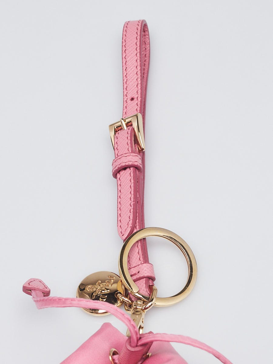Prada Peony Pink Tessuto Re-Nylon and Saffiano Leather Mini Icon