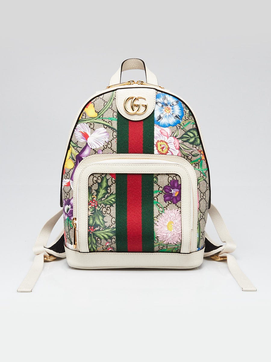Gucci Multicolor GG Flora Coated Canvas Ophidia Small Backpack Bag