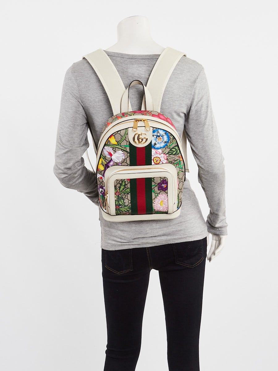 Gucci Multicolor GG Flora Coated Canvas Ophidia Small Backpack Bag