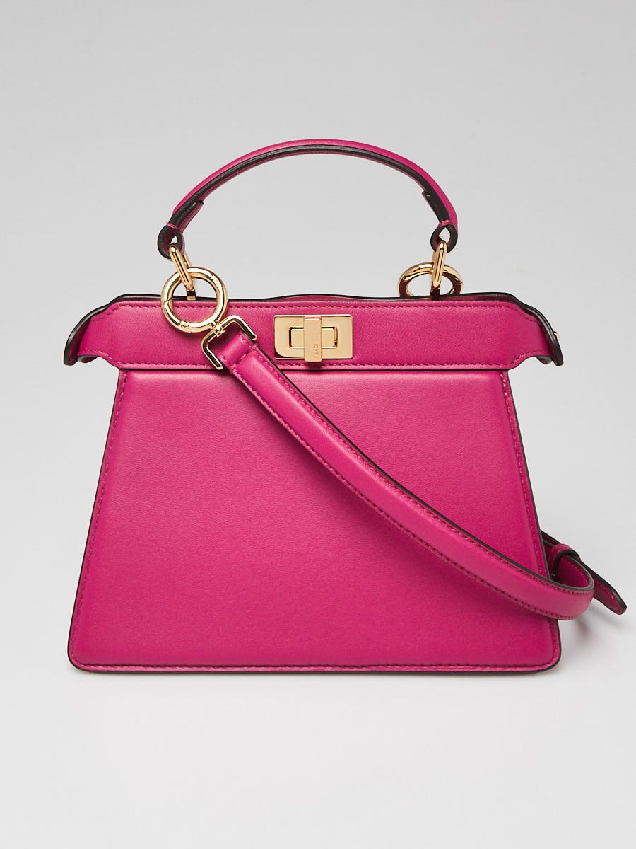 Fendi Pink Leather Petite Peekaboo Iseeu Satchel Bag 8BN335