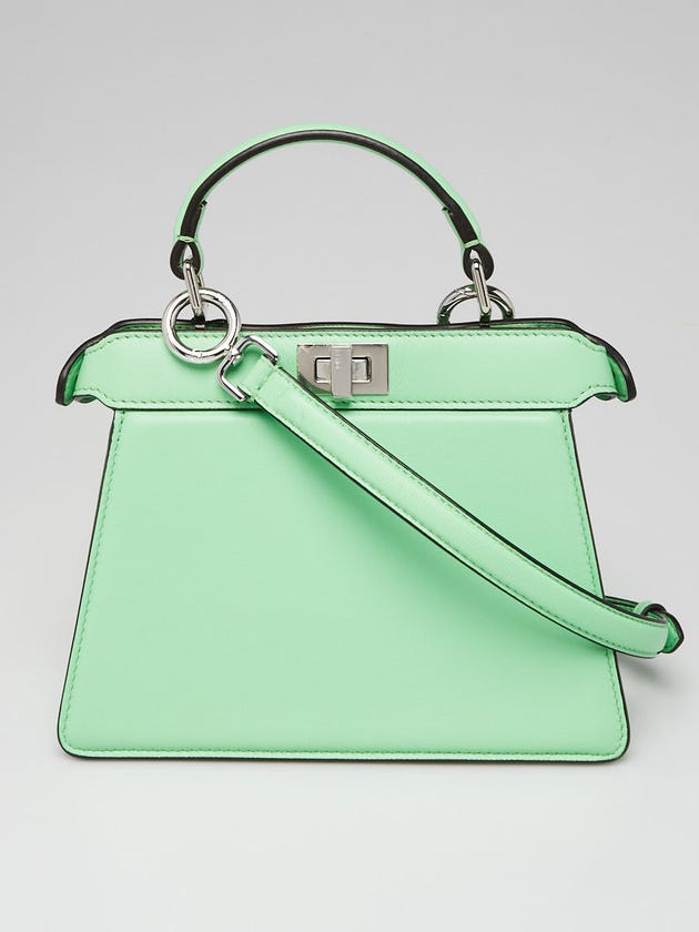 Fendi Green Lambskin Leather Petite Peekaboo Iseeu Satchel Bag 8BN335