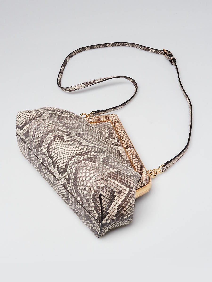 Fendi Brown/Beige Python Small First Bag 8BP129 | Yoogi's Closet