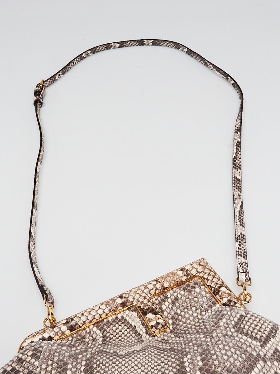 Fendi Brown/Beige Python Small First Bag 8BP129 | Yoogi's Closet