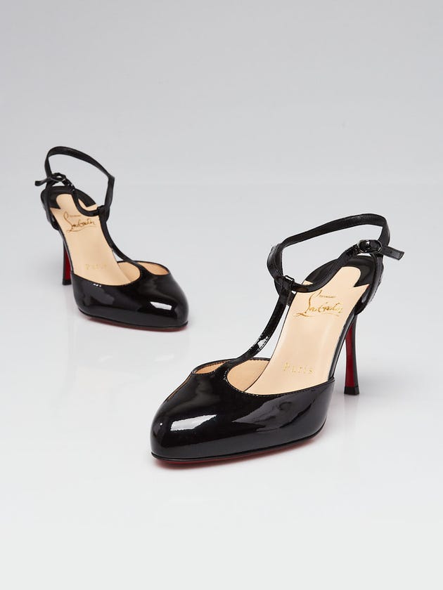 Christian Louboutin Black Patent Leather Me Pam 85 Pumps Size 5.5/36