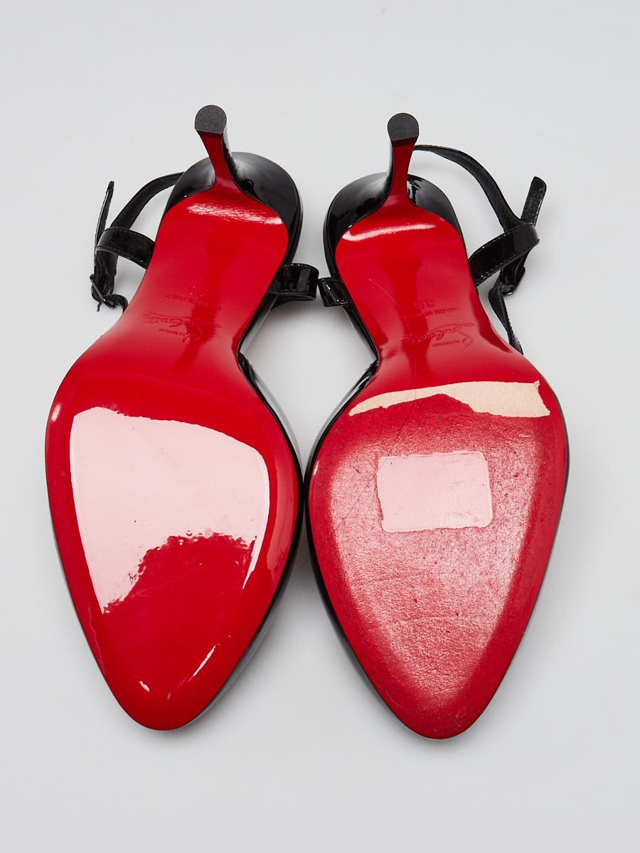 Christian Louboutin Black Patent Leather Me Pam 85 Pumps Size 5.5/36