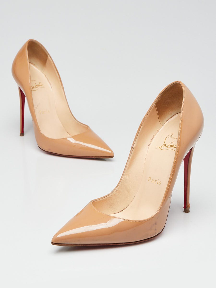 Christian Louboutin Blue Patent Leather Crosspiga 120 Pumps Size 9