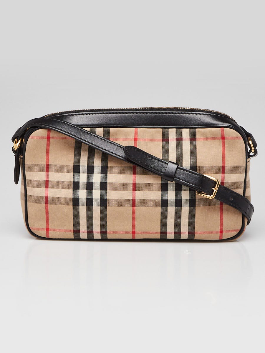 Burberry Vintage Check Canvas/Leather Crossbody Camera Bag