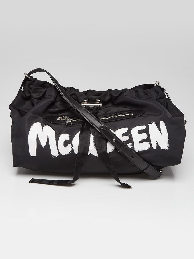 Alexander McQueen Black Nylon The Bundle Drawstring Tote Bag
