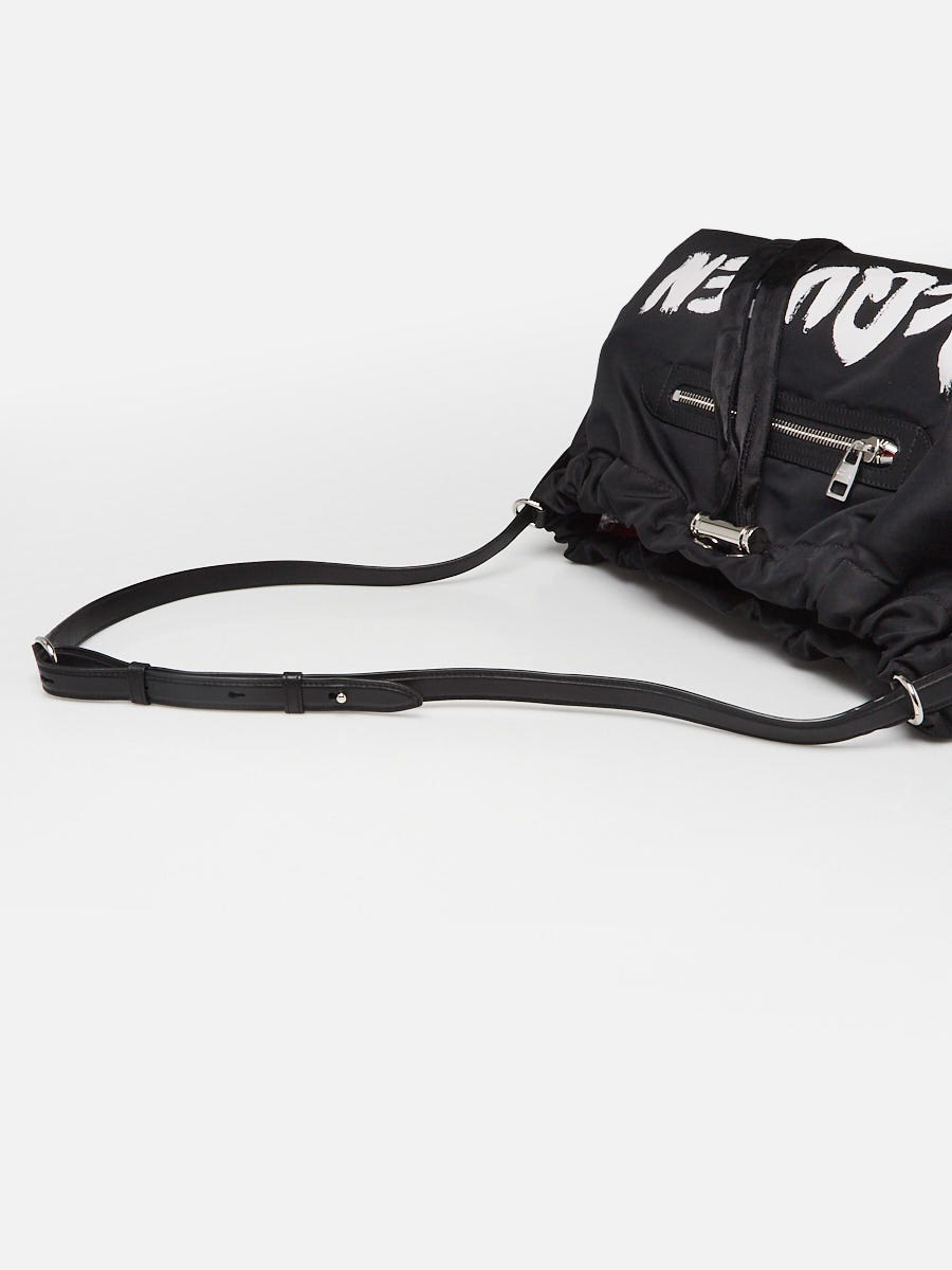 Alexander McQueen Black Nylon The Bundle Drawstring Tote Bag