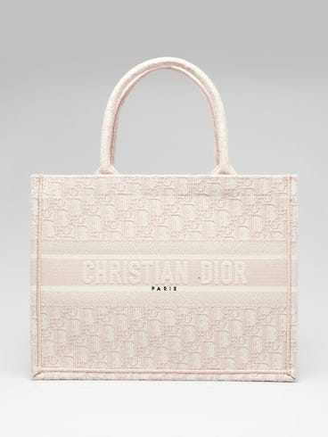 Christian Dior Rose des Vents Oblique Canvas Medium Book Tote Bag