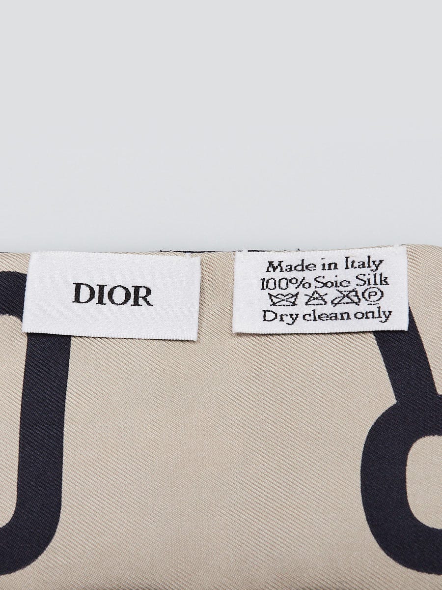 Christian Dior Navy Blue Silk Oblique Mitzah Twilly Scarf