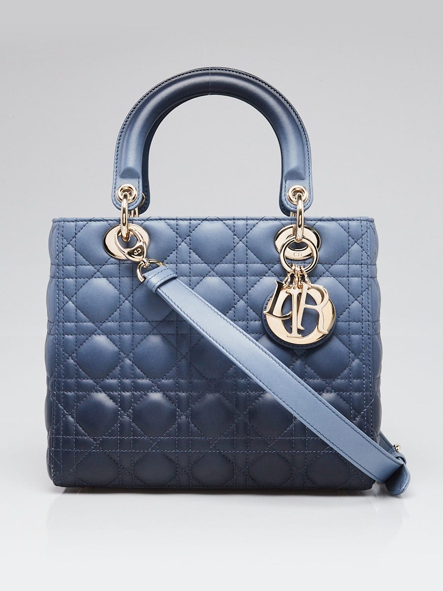 Christian Dior Blue Ombre Quilted Leather Medium Lady Dior Bag