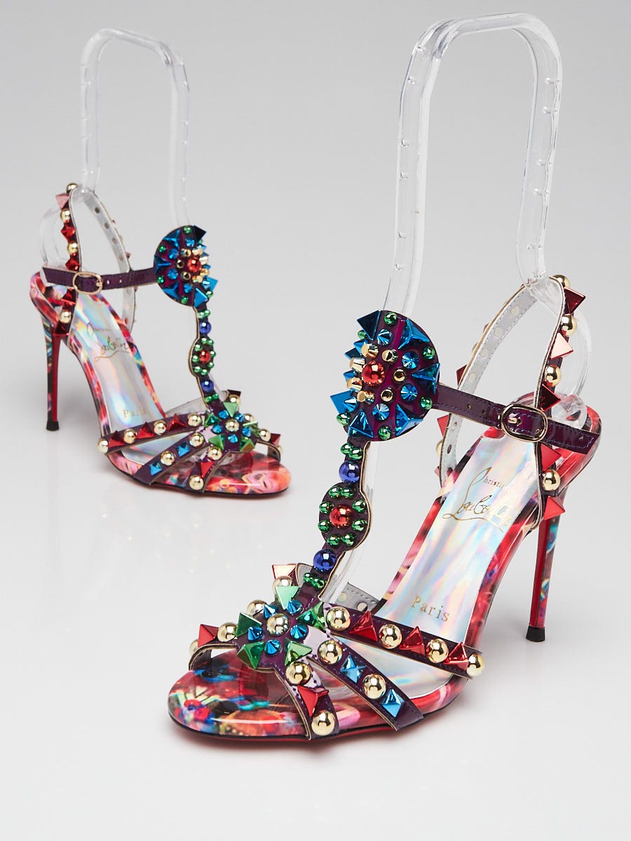 Christian Louboutin Multicolor Patent Leather Goldora Disco 100