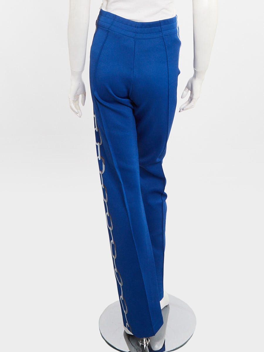 Burberry Blue/Grey Viscose Fabric Straight Leg Pants Size Small