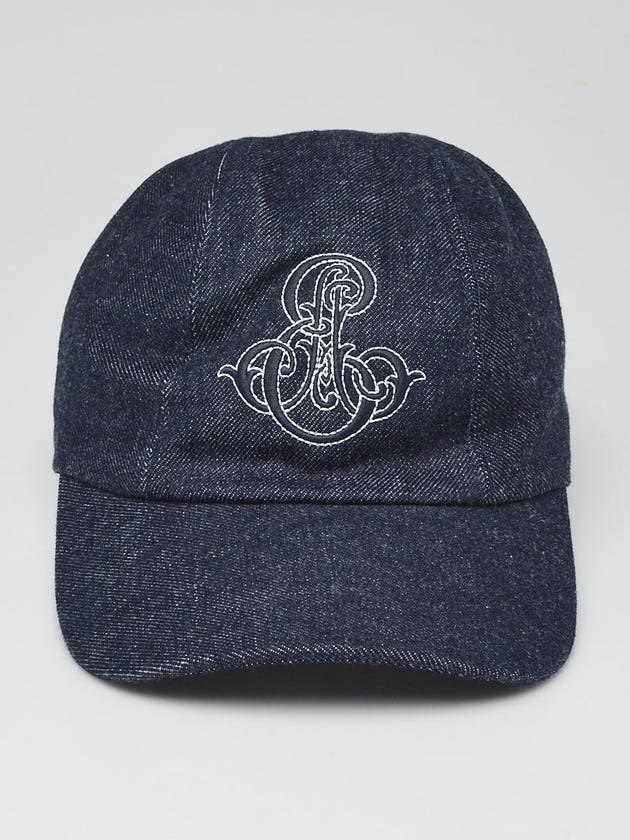 Hermes Dark Blue Denim Davis Emile Cap Size 56