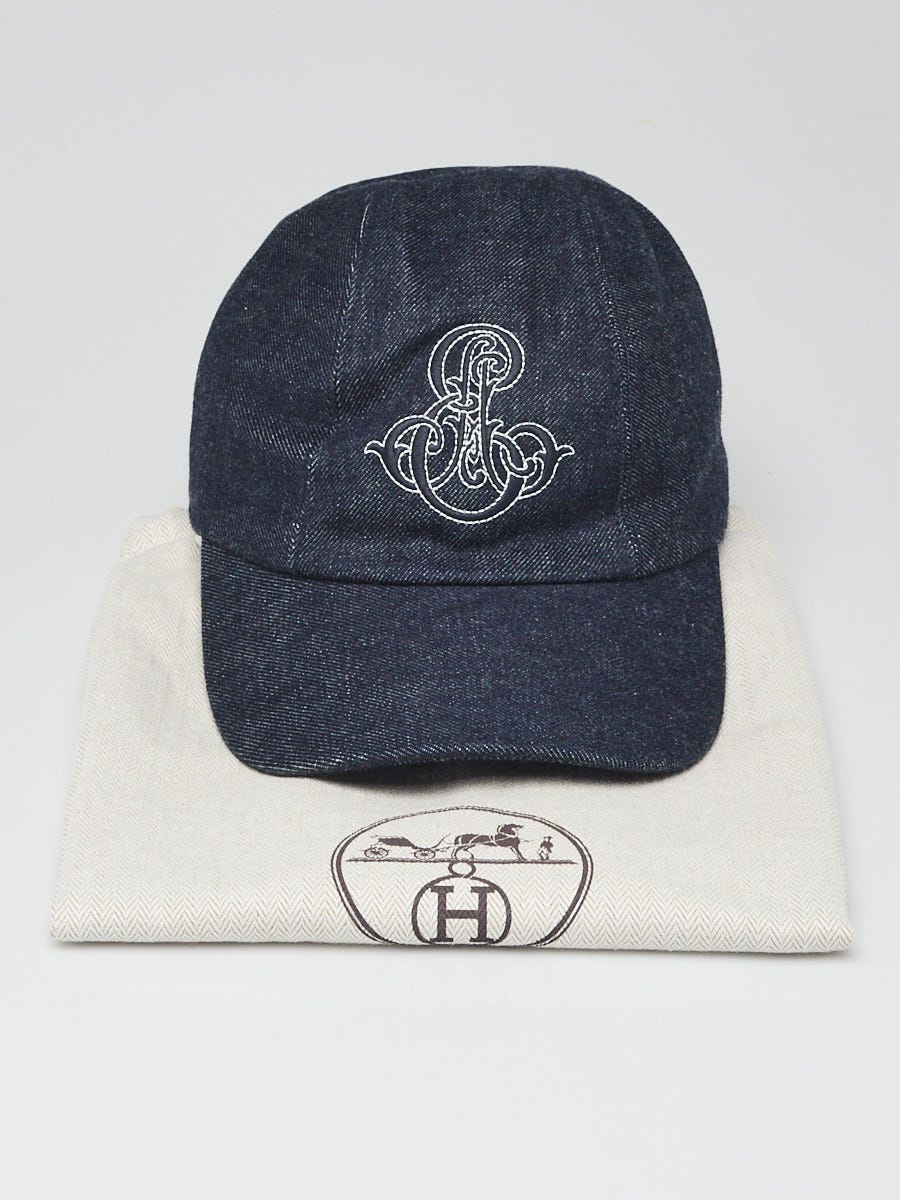 Hermes Dark Blue Denim Davis Emile Cap Size 56