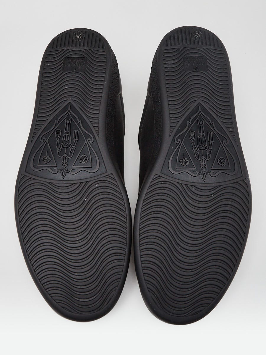 Gucci Black Leather Tiger Printed Ace Sneakers Men's Size 8.5