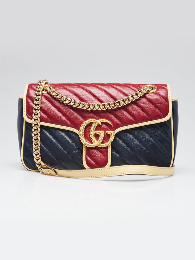 Gucci Multicolor Quilted Leather Marmont Small Torchon Shoulder Bag