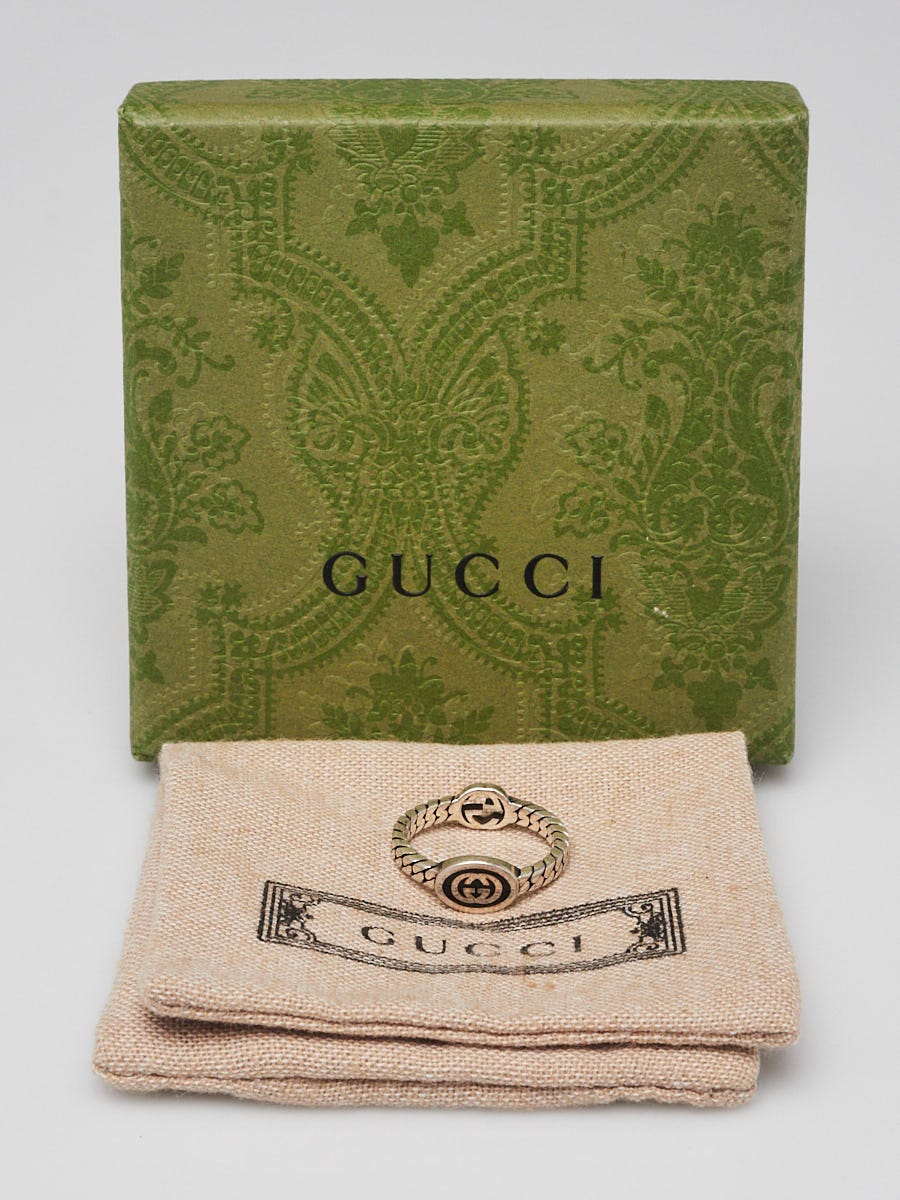 Gucci Sterling Silver Interlocking G Ring Size 7.5