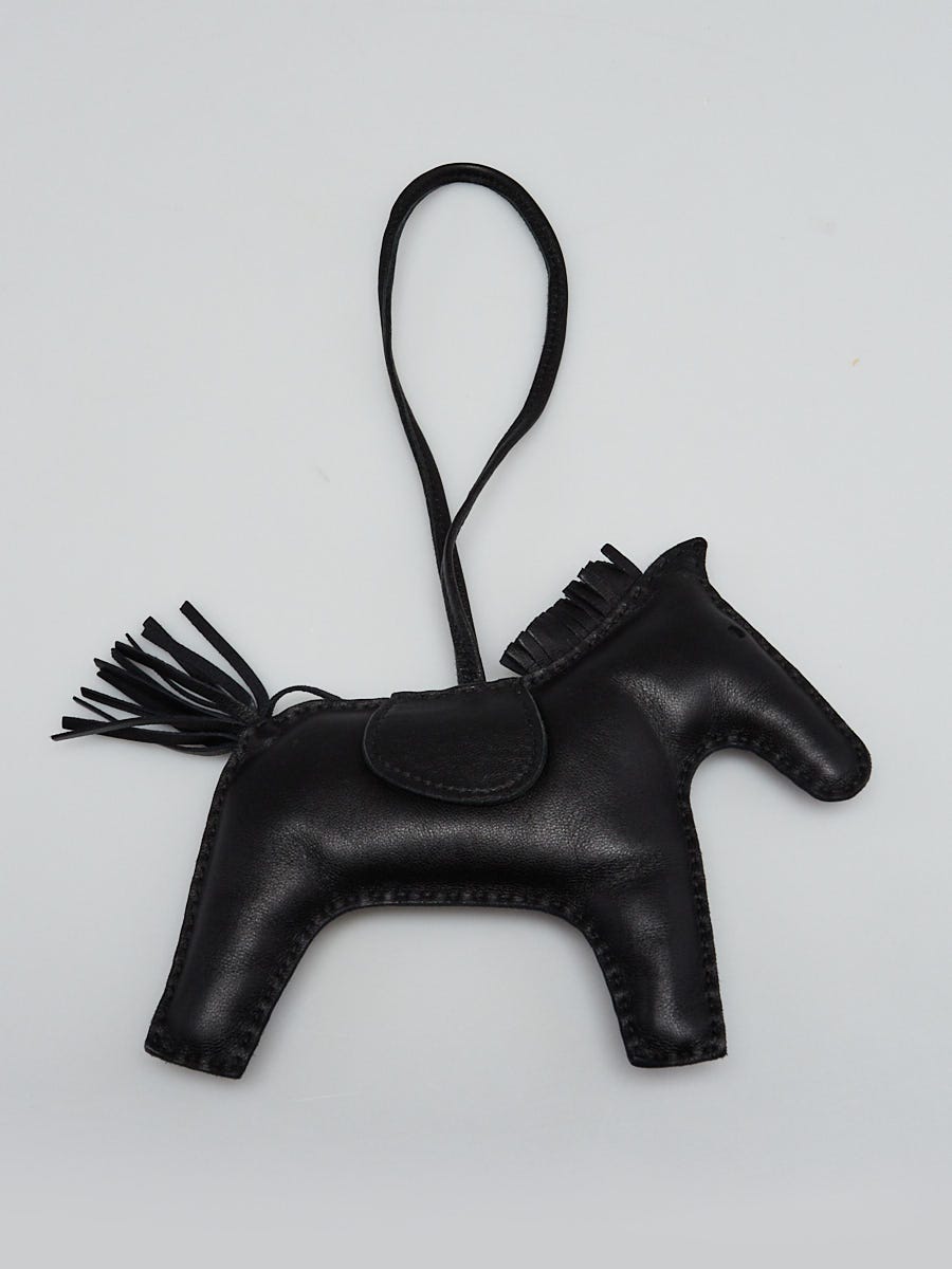 Hermes So Black Milo Lambskin Leather GriGri Rodeo GM Bag Charm