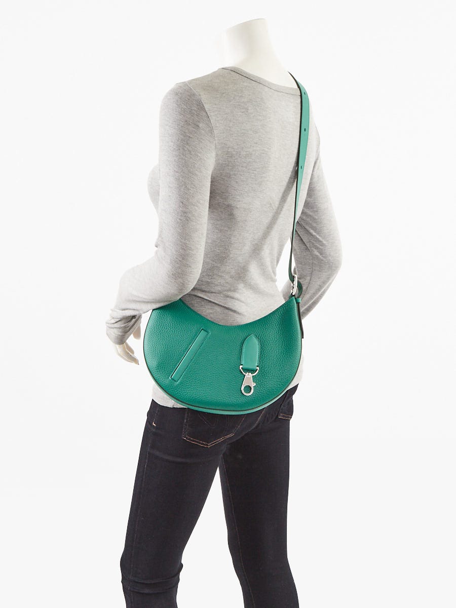 Hermes Vert Vertigo Togo Leather and Palladium Plated P'tit Arcon Bag
