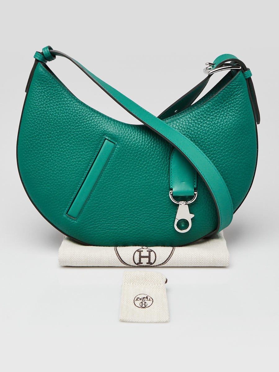 Hermes Vert Vertigo Togo Leather and Palladium Plated P'tit Arcon