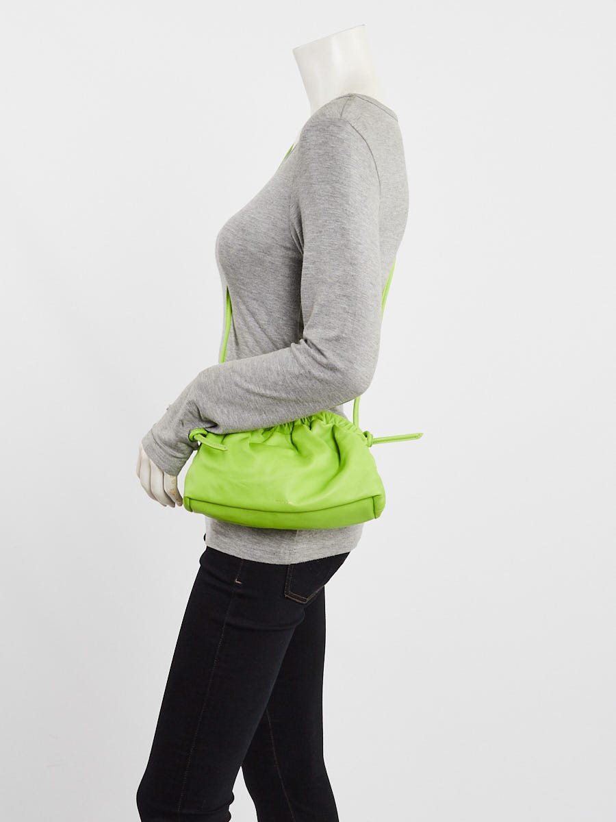 Mansur Gavriel Lime Green Lambskin Leather Mini Cloud Clutch Bag