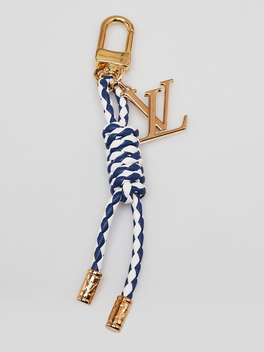 Louis Vuitton Blue/White Braided Leather Nautical Knot Key Chain