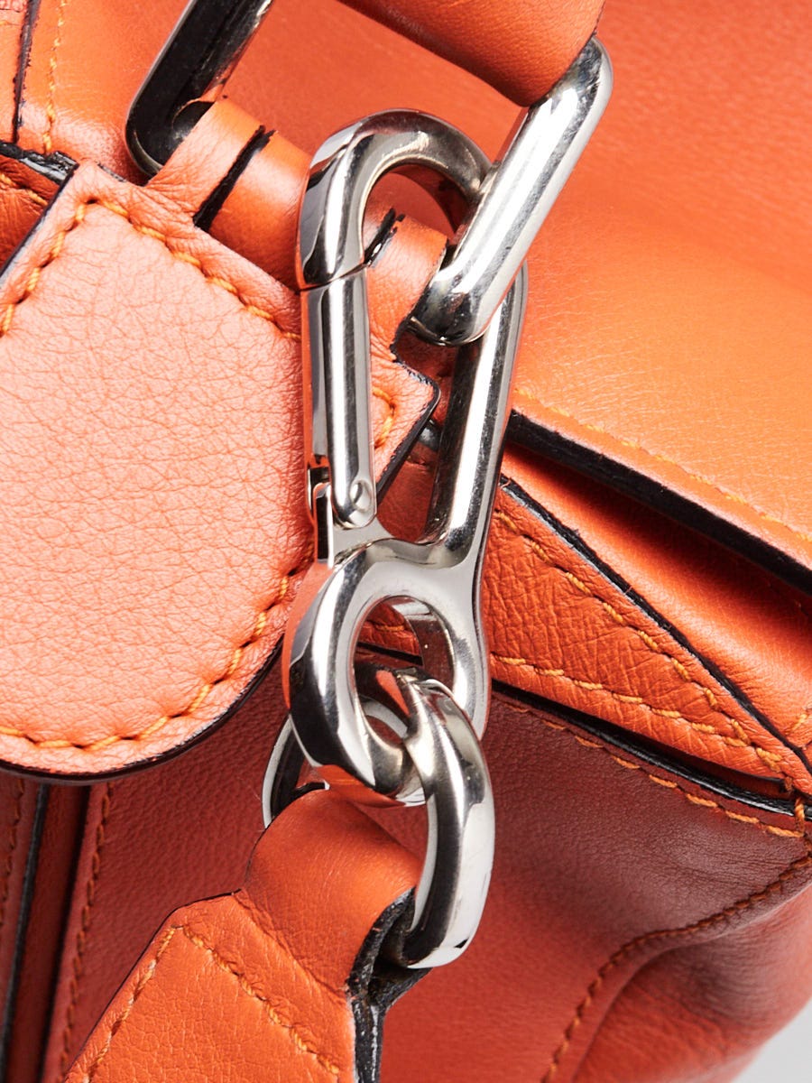 Loewe Orange Grained Calfskin Leather Medium Puzzle Bag | Yoogi's