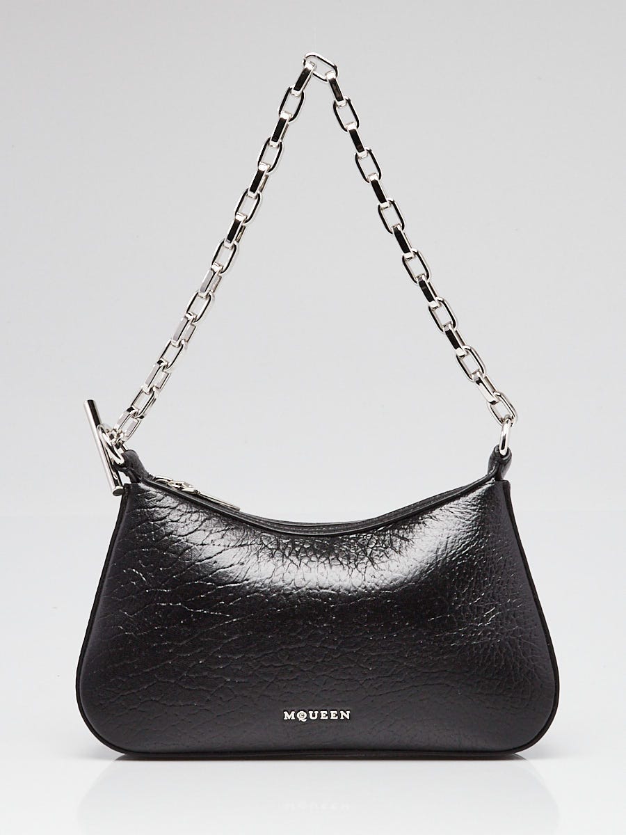 Alexander McQueen Black Leather T-Bar Mini Shoulder Bag