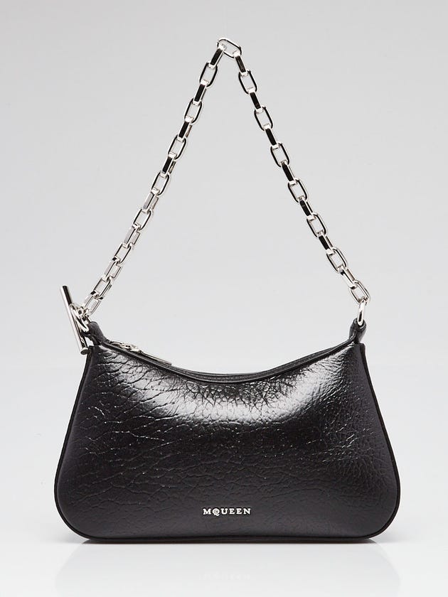 Alexander McQueen Black Leather T-Bar Mini Shoulder Bag