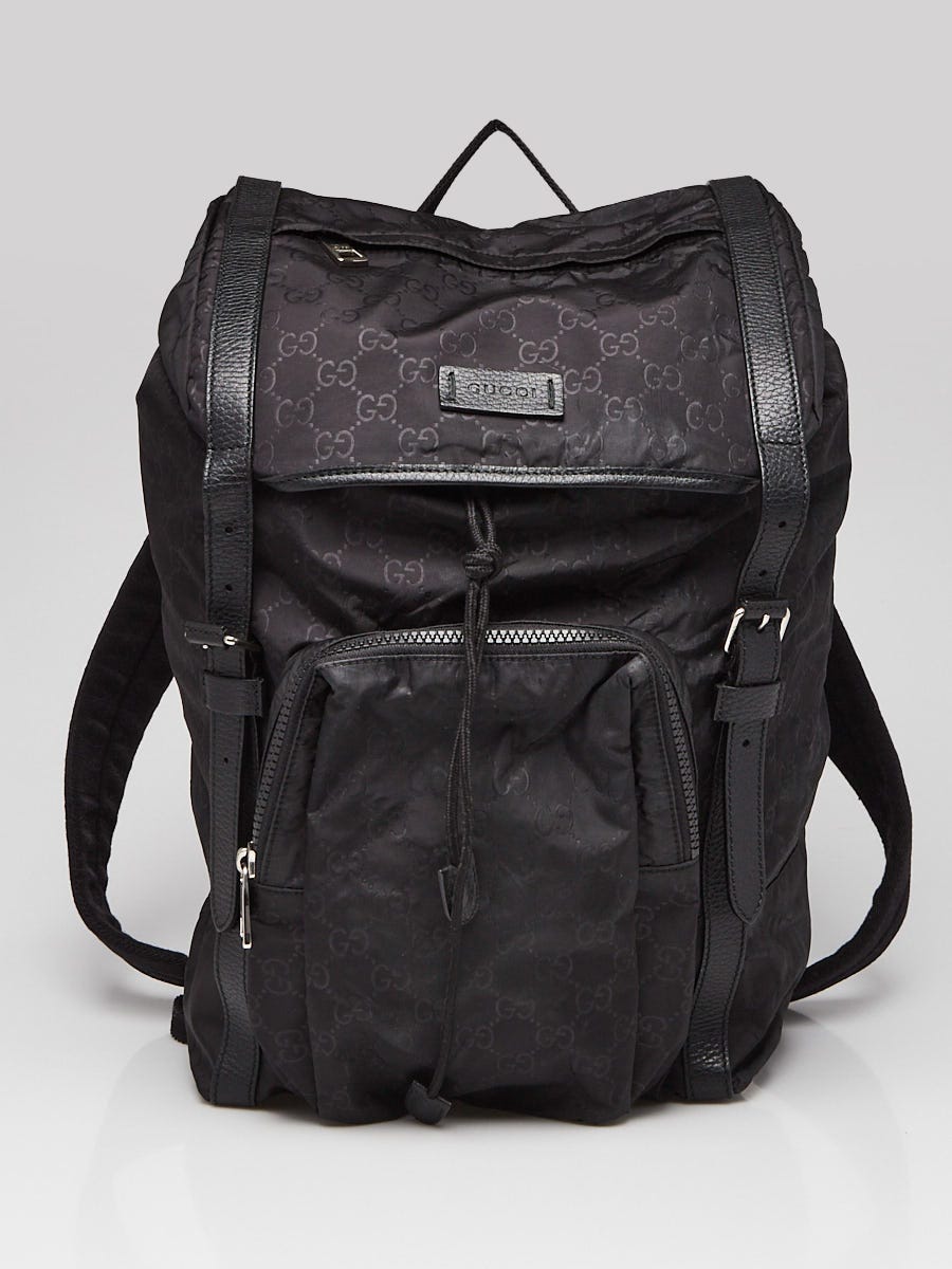 Gucci Black Monogram Nylon Backpack Bag