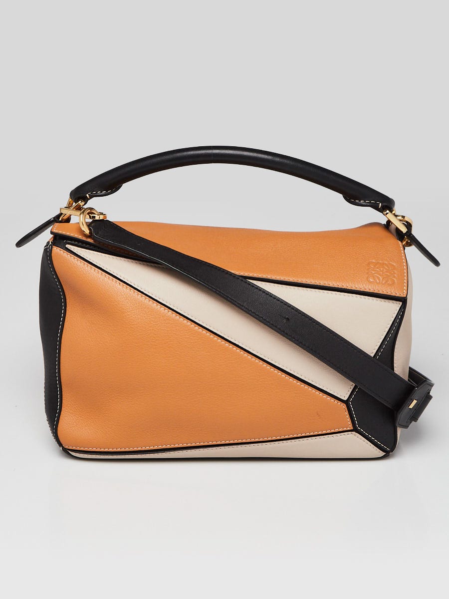 Loewe Tri-Color Grained Calfskin Leather Medium Puzzle Bag