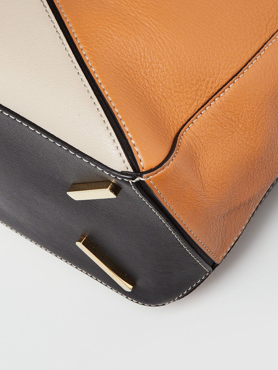 Loewe Tri-Color Grained Calfskin Leather Medium Puzzle Bag