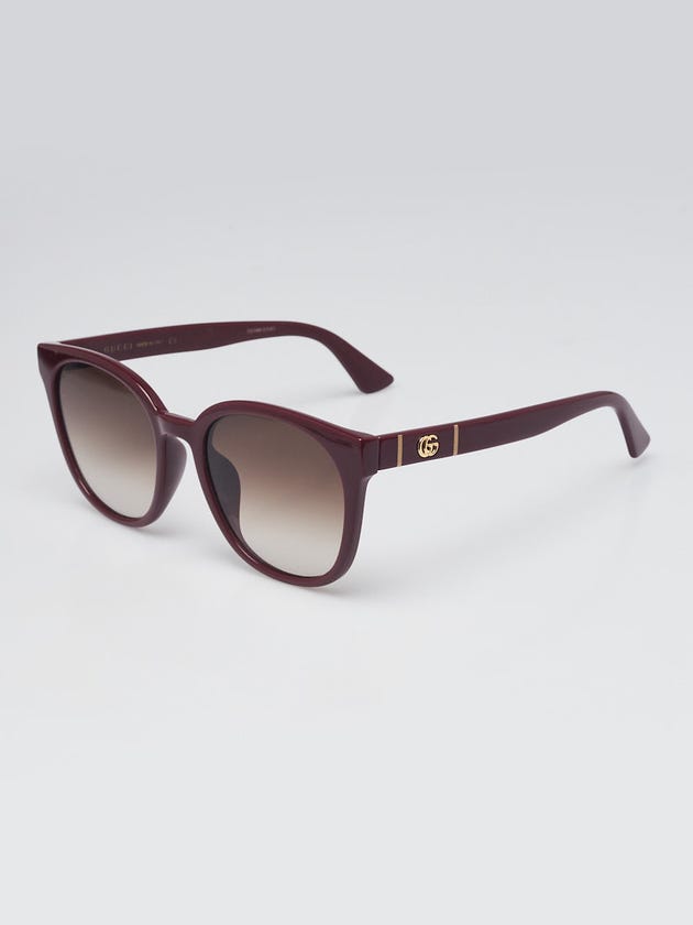 Gucci Dark Red Plastic Oversized Frame Sunglasses - GG1122SA