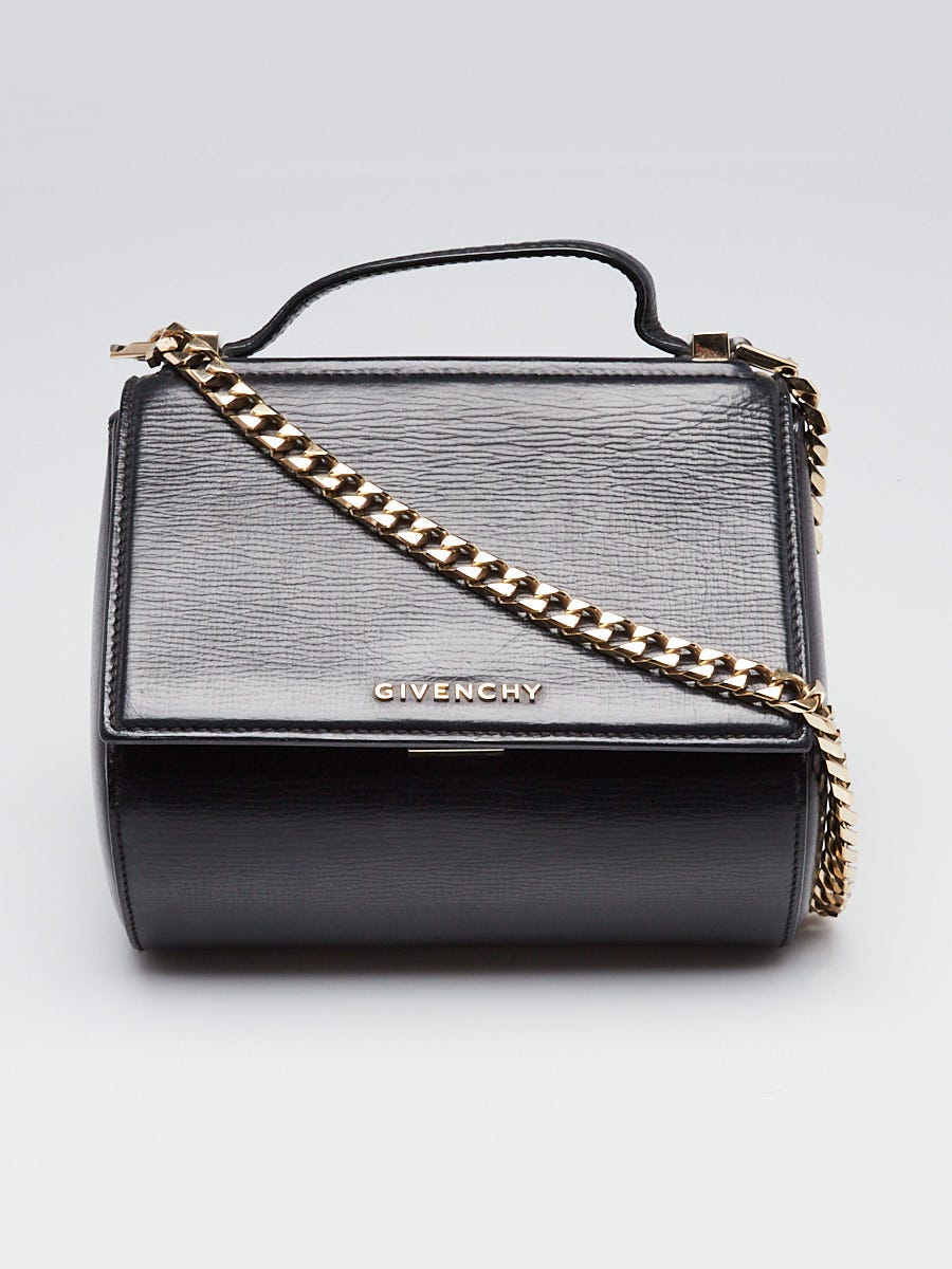 Givenchy Black Grained Leather Pandora Box Mini Crossbody Bag