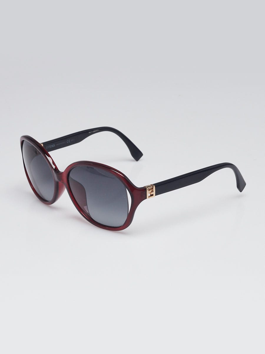 Fendi Red/Black Acetate Oversized Sunglasses - FF0032  display picture 1