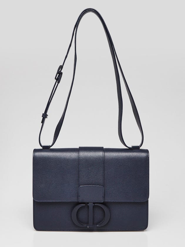Christian Dior Blue Ultramatte Leather Montaigne 30 Flap Bag