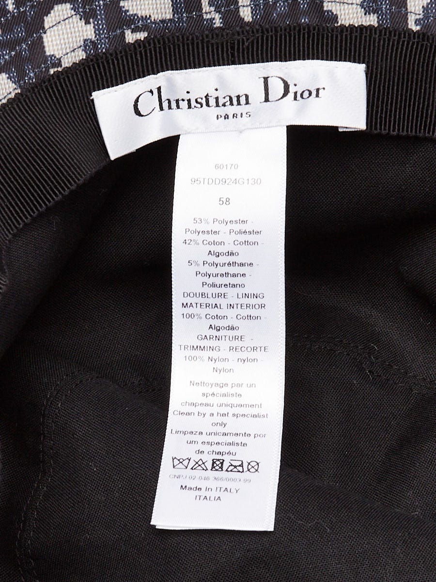 Christian Dior Blue Polyester/Cotton Veil Bucket Hat Size 58