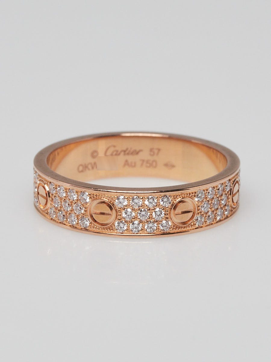 Cartier 18k White Gold And 8 Diamond LOVE Ring Size 47/4 | Yoogi's