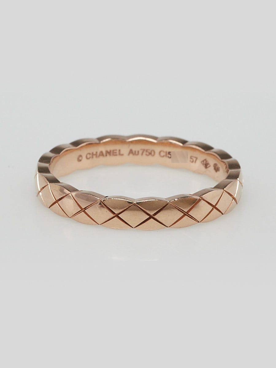 Chanel 18k Beige Gold Coco Crush Slim Ring Size 8/57 | Yoogi's Closet