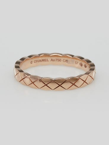 Coco Chanel Rings Sizes Chanel 18k Beige Gold Coco Crush Slim Ring Size 8/57 | Yoogi's Closet