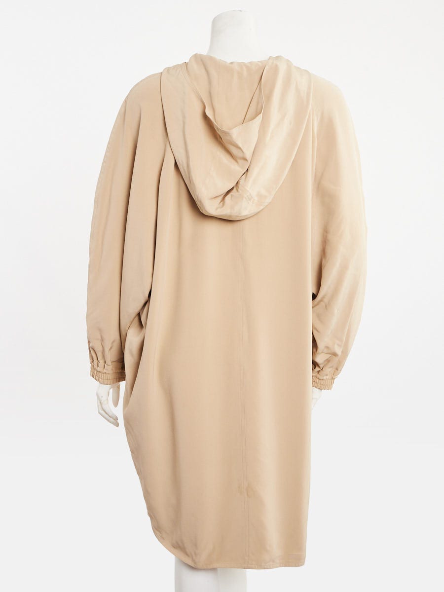 Louis Vuitton Beige Silk Hooded Longsleeve Dress Size 2/36