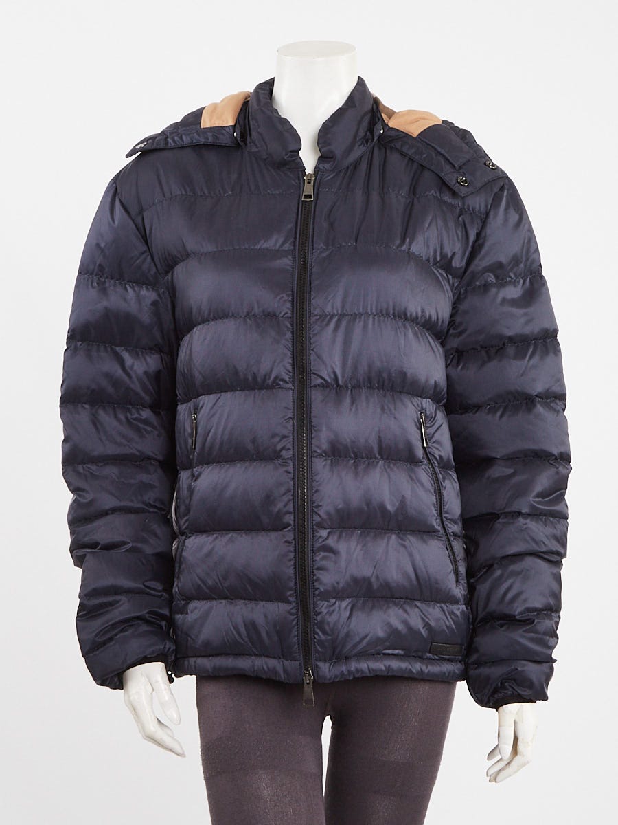 Burberry Navy Blue Quilted Nylon Down Mitchson Men's Jacket Size L