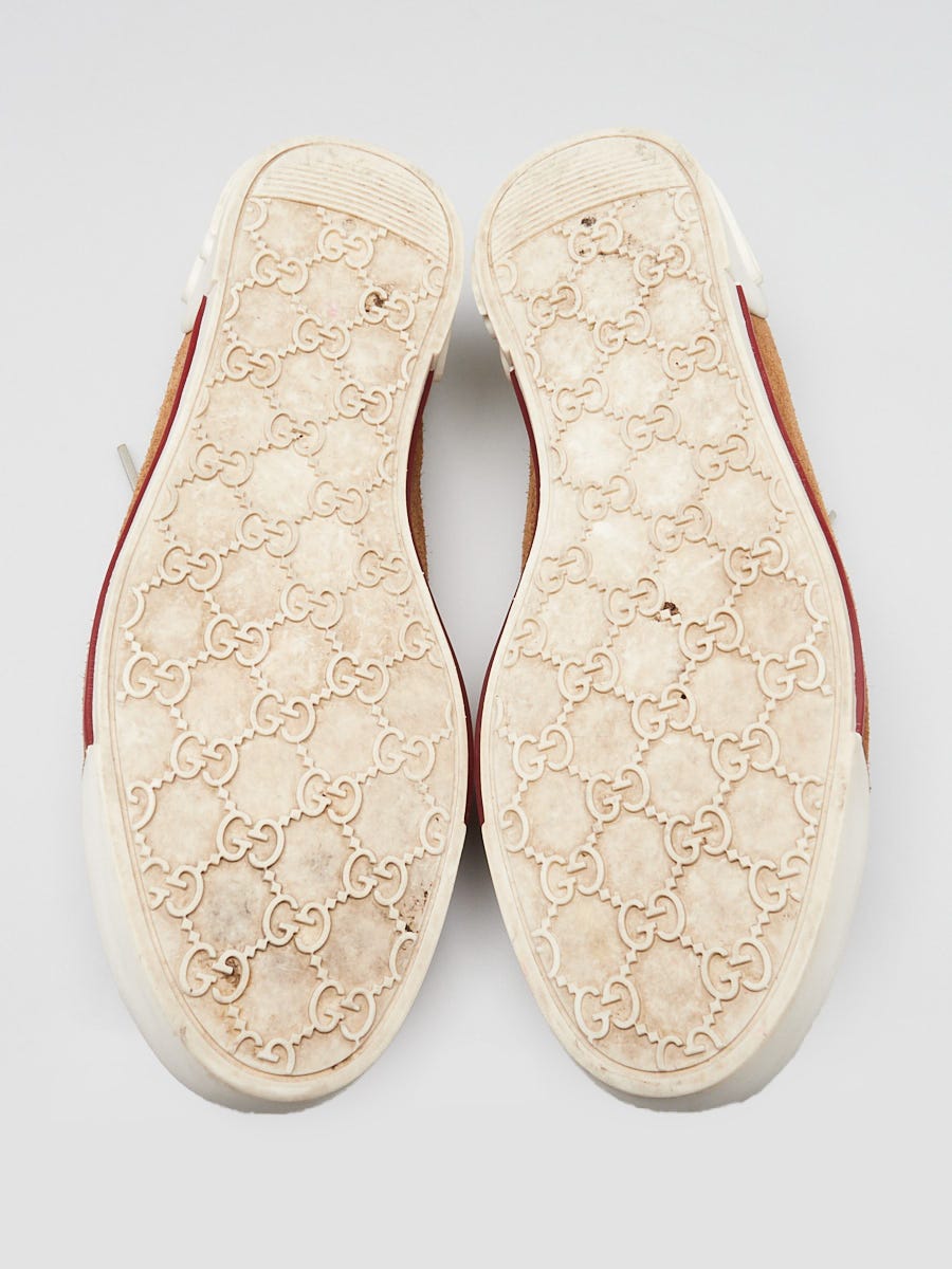 Gucci Brown Suede Boulevard Script Logo Sneakers Size 5.5/36