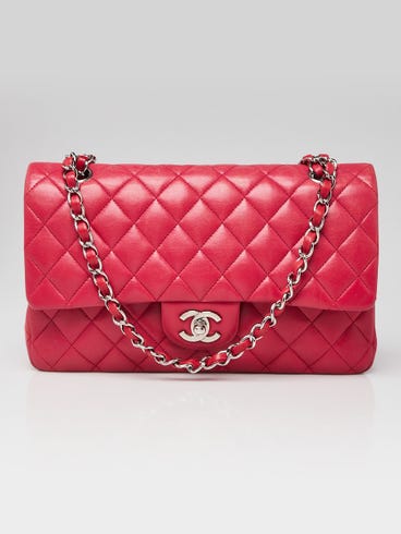 Chanel Pink Quilted Lambskin Leather Classic Medium Double Flap Bag