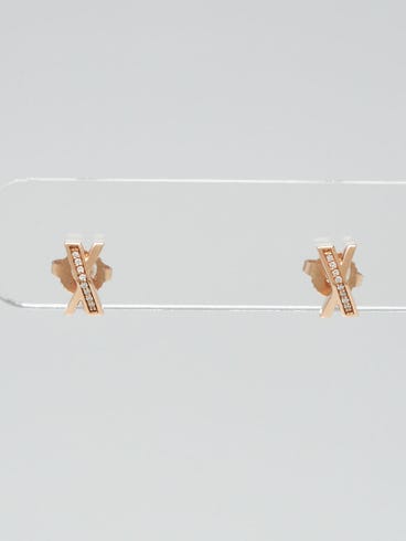 Tiffany
Co. 18k Rose Gold Diamond Atlas X Stud Earrings